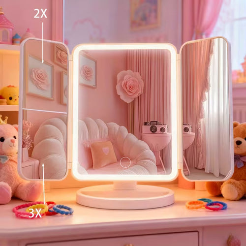 3 window LED Makeup Mirror 360°