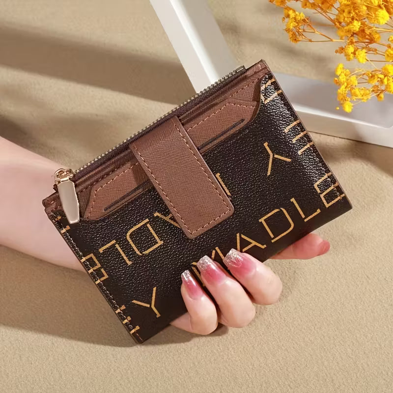 Vintage Solid Color Short Wallet