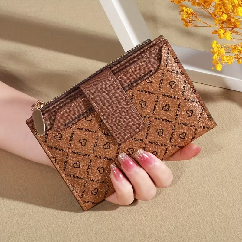 Vintage Solid Color Short Wallet