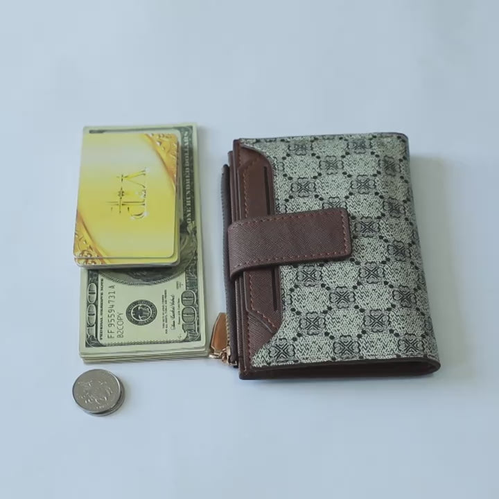 Vintage Solid Color Short Wallet