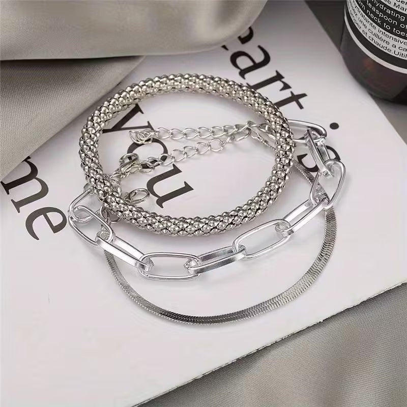 Snake Bone Chain Bracelet Set